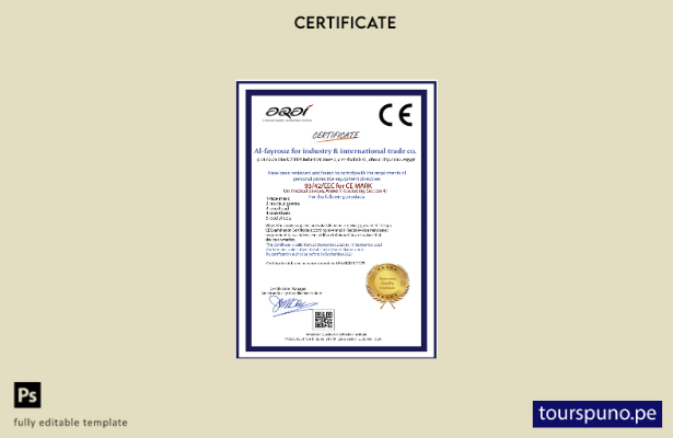 Plantilla de certificado CE del Instituto de Calidad de EE. UU. lista para impri